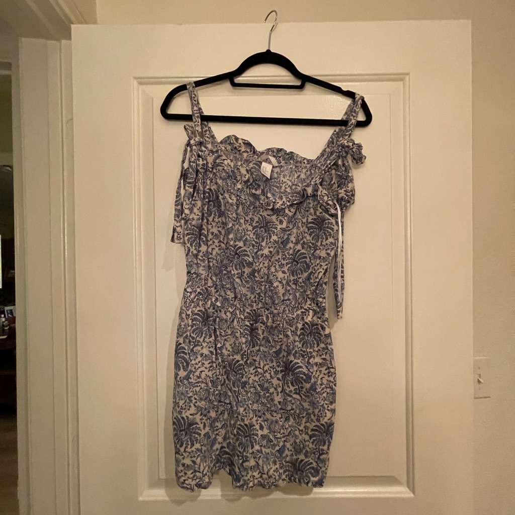 H&M Romper, Convertible Straps, Blue, Floral